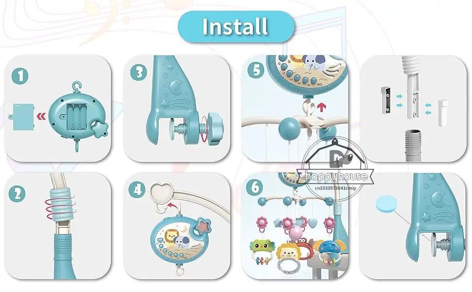 Musical Baby Crib Mobile with Lights Music Projection