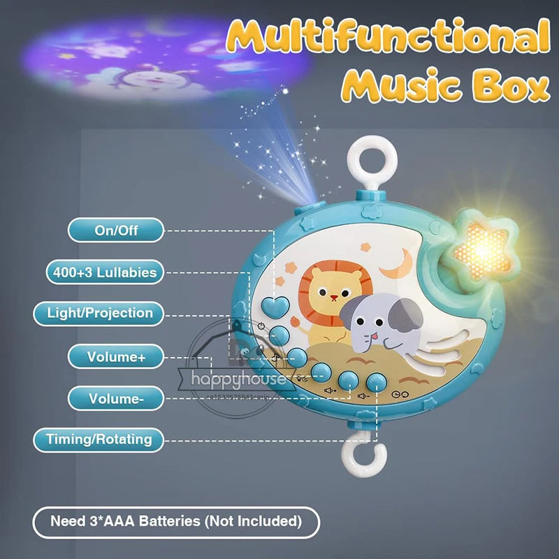 Musical Baby Crib Mobile with Lights Music Projection